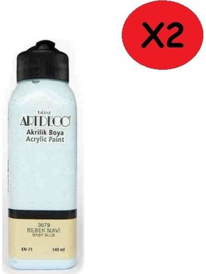 Artdeco Akrilik Boya 140 ml Bebek Mavi Y-070R-3679 2 Adet