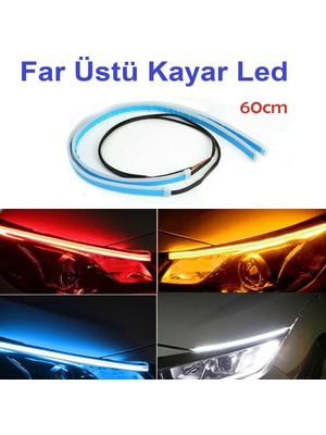 Auto Ampulance Selamlamalı Kayar LED Ince Far Içi Far 60 cm - Renk Seçenekli