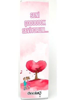 Chocolato Seni Çok Seviyorum 3 300 gr Bitter Fıstıklı Tablet Çikolata