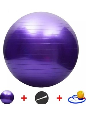 Max Tech 65 cm  Mor Deluxe Pilates Topu - Şişirme Pompası Hediyeli