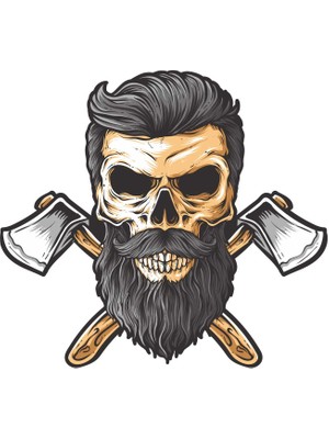 Sticker Atölyesi Kurukafa Skull Hipster Outdoor Sticker - 13116