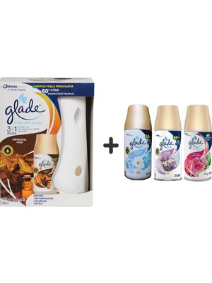 Glade Otomatik Sprey x Oryantal Oud x Temizliğin Ferahlığı x Lavanta Ferahlığı x Meyve & Çiçek Buketi= 3 'lü 269 ml