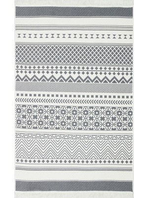 Eko Halı Arya Ar 07 Grey Yıkanabilir Pamuk Çift Taraflı Kilim