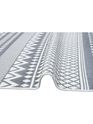 Eko Halı Arya Ar 07 Grey Yıkanabilir Pamuk Çift Taraflı Kilim