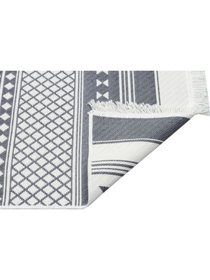 Eko Halı Arya Ar 07 Grey Yıkanabilir Pamuk Çift Taraflı Kilim