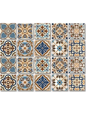 Tink Kendinden Yapışkanlı Karma Fas Desenli Pvc Karo 10X10 cm 20'li Paket