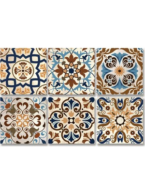 Tink Kendinden Yapışkanlı Karma Fas Desenli Pvc Karo 20X20 cm 6'lı Paket