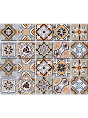 Tink Kendinden Yapışkanlı Fas2 Desenli Pvc Karo 10X10 cm 20'li Paket