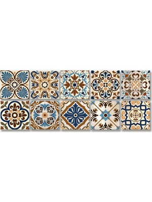 Tink Kendinden Yapışkanlı Karma Fas Desenli Pvc Karo15X15 CM 10'lu Paket