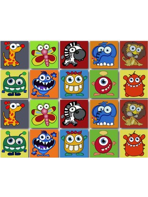 Tink Kendinden Yapışkanlı Çocuk Desenli Pvc Karo 10X10 cm 20'li Paket