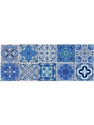 Tink Kendinden Yapışkanlı Mavilim Desenli Pvc Karo 15X15 cm 10'lu Paket