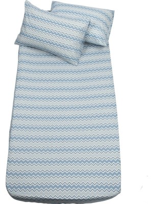 Mertim Battal Boy 180x200 cm Kumaş Lastikli Çarşaf Seti  Mavi