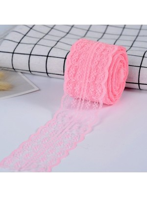 Elmas Süs Pembe Dantel Kurdele (6CM-10M)