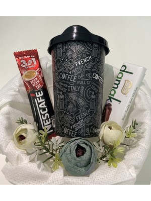 Nescafe 3ü1 Arada & Nestle Damak Çikolata &  Kapaklı Plastik Kahve Bardağı