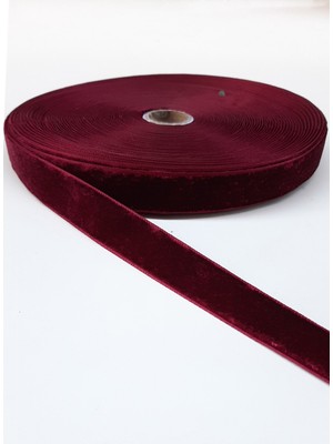 Hayalperest Boncuk Bordo Kadife Kurdele 2 cm