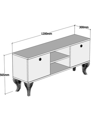 FERNISO Tv Sehpası 120 cm Çam Modern Ayak