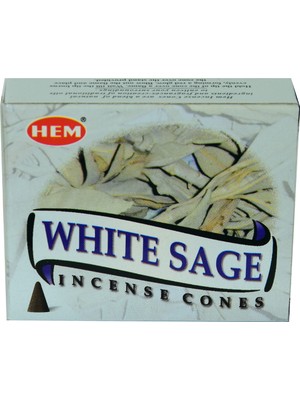 Hem Tütsü Beyaz Adaçayı Kokulu 10 Konik Tütsü - White Sage