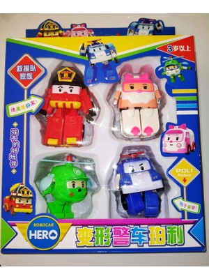 Kardelen Poli Robocar Helly, Roy, Amber Robota Dönüşen 4ADET Set