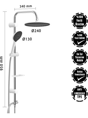 Baymera  Trendy White Tepe Duş Seti VLTM-5570