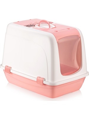 Milo Büyük Kapalı Kedi Tuvaleti Somon