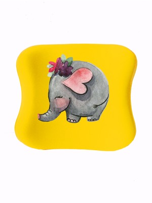 Officeküp Uzaktan Eğitim Çocuk Çalışma Masası Sandalyesi Visco Bel Yastığı - Sarı Fil