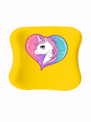 Officeküp Uzaktan Eğitim Çocuk Çalışma Masası Sandalyesi Visco Bel Yastığı - Sarı Unicorn