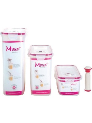Moonstar Uzun Vakumlu Saklama Kabı Seti  ST192- 3 Parça+Pompa