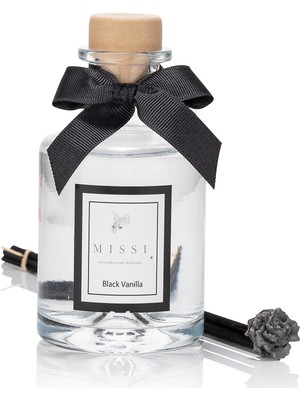 Missi 200 cc Silindir Şişe Black Vanilla  Bambu Çubuklu  Oda Kokusu