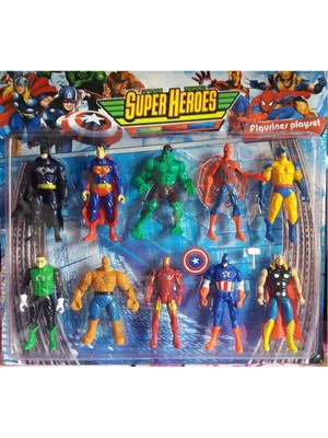 Avengers Spiderman Yenilmezler Super Heros 10 'lu Figür 14 cm