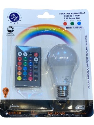 Ledolet Bygeneral 9 Watt Kumandalı Rgb LED Ampul Seti Rgb+Beyaz Işık 16 Renkli