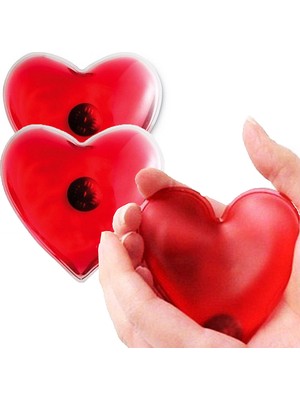 CoverZone Kalp Şeklinde 2 Adet El Isıtıcısı Sihirli Jel Isıtıcı Torba Kalpli Cep Sobası