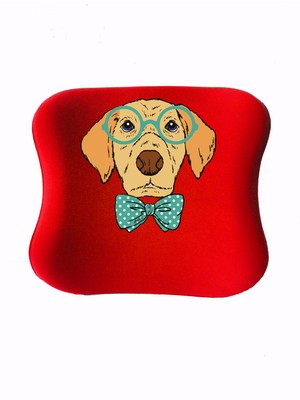 Officeküp Uzaktan Eğitim Çocuk Çalışma Masası Sandalyesi Visco  Bel Yastığı - Kırmızı Köpek
