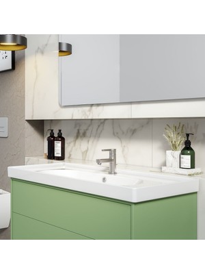 Turkuaz Cerastyle Arya Etajer Uyumlu Damlalıklı Lavabo 80x45 cm