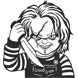 Chucky Transferli Oto Duvar Folyo Kesim Sticker ''sert Zeminler Için Uygun Folyo Kesim Sticker''