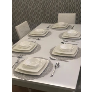 Sarmal Desen Anglez Kordon Işlemeli 6 Kişilik Supla Amerikan Servis