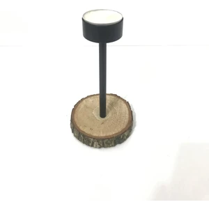 Mumsema Hediyelik Ahşap Tabanlı Metal Şamdan & Mumluk