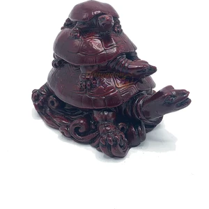 Dünyadan Hediyeler 3lü Üstüste Kaplumbağa Biblo Kahverengi