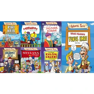 Eğlenceli Tarih 7 Kitap Set (Piri Reis-Barbaros-Mimar Sinan-Mehmet Akif-Mevlana-Evliya Çelebi-Yunus Emre)