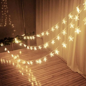 5 Metre Fişli LED Işıklı Dize Yıldız Dizeleri 8 Animasyonlu Aydınlatma Eklemeli