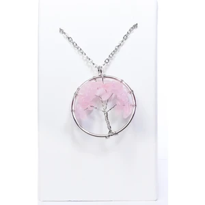Arı Onyx Hayat Ağacı Doğal Pembe Kuvars Taşı Doğal Taş Kolye