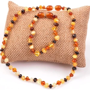 Store Sertifikalı Baltık Damla Kehribar Bebek Diş Bileklik ve Kolye Seti