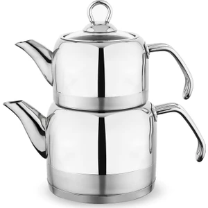 ADA Metal Çaydanlık Takımı Orta Boy 4 Parça Inox