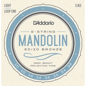 EJ62 80/20 Bronze Mandolin Strings, Light Takım Tel Mandolin Teli 10-34