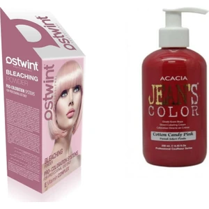 JEAN'S COLOR  Saç Boyası Pamuk Şekeri Pembe  + Ostwint Saç Açıcı