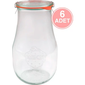 2700 ml Lale Cam Saklama Kavanozu 6 Adet