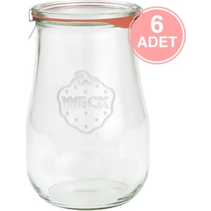 1750 ml Lale Cam Saklama Kavanozu 6 Adet