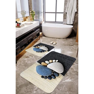 Mekta Home 3 Boyutlu Renkli Ayaklar 2'li Banyo Paspas Takımı MKTPP-2024 60 x 100 cm 50 x 60 cm