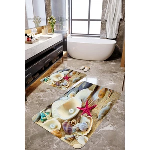 Mekta Home 3 Boyutlu Midye Kabuğu Desenli 2'li Banyo Paspas Takımı MKTPP-2002 60 x 100 cm 50 x 60 cm