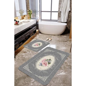 Mekta Home Gül Desenli 2'li Banyo Paspas Takımı MKTPP-2028 60 x 100 cm 50 x 60 cm