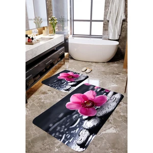 Mekta Home 3 Boyutlu Menekşe ve Taşlı 2'li Banyo Paspas Takımı MKTPP-2023 60 x 100 cm 50 x 60 cm